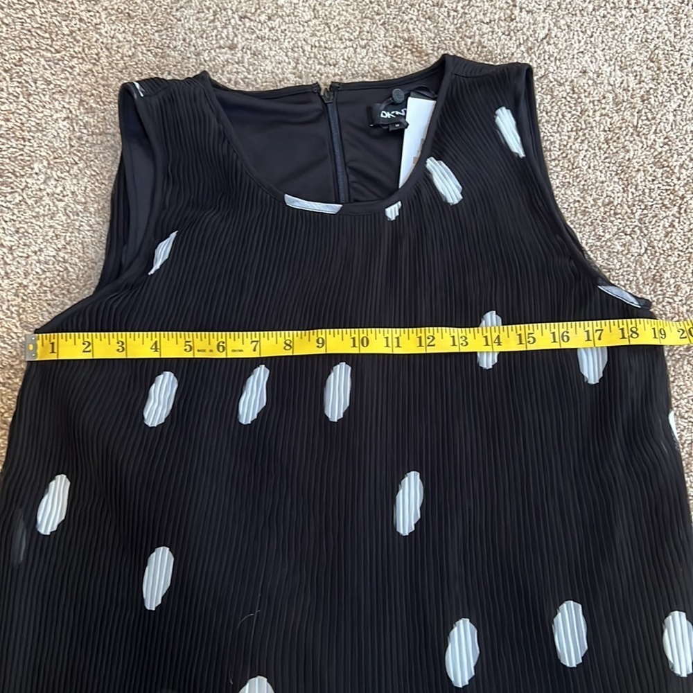 New! DKNY SZ 12, black with white dots accordion dress.. - Picture 7 of 8